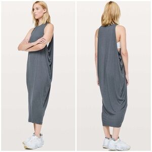 Lululemon Lab “Nan” ribbed Storm Cloud Drapey cashmere-blend maxidress size 4